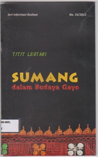 Image of SUMANG dalam budaya gayo